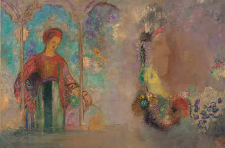Woman in a gothic arcade